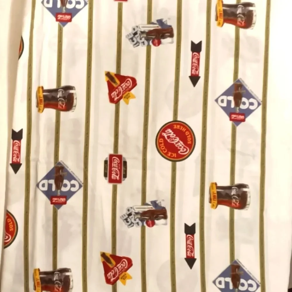 Vintage Y2K Coca-Cola Logo King Size Flat Sheet 108x104